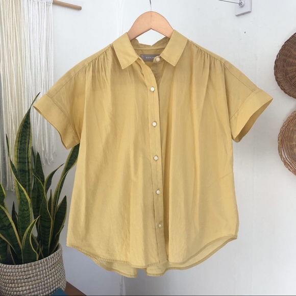 Everlane Tops - Everlane Short Sleeve Button Down Yellow Size S